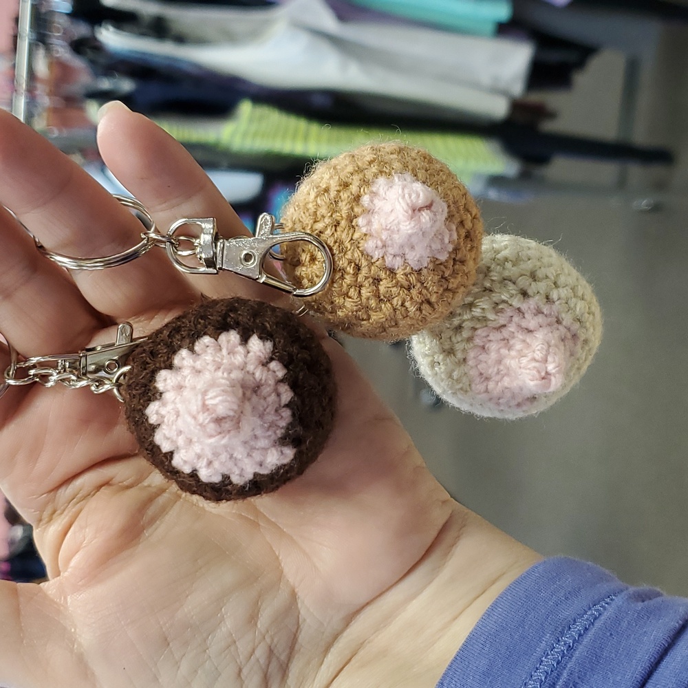 SAVE THE TATAS Booby Keychains Purse Charms Profits to Breast Cancer Research - Picture 9 of 10